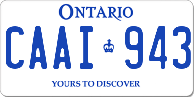 ON license plate CAAI943