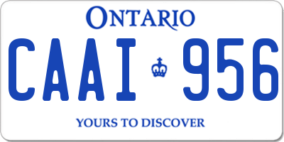 ON license plate CAAI956