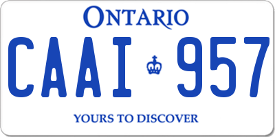 ON license plate CAAI957