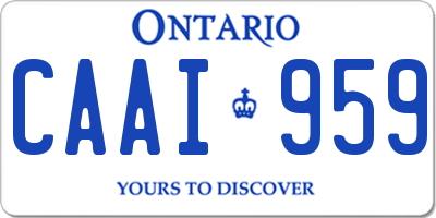 ON license plate CAAI959