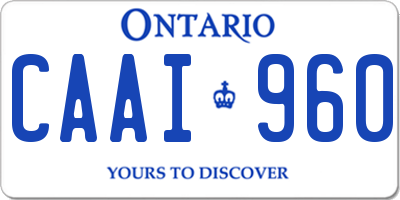 ON license plate CAAI960