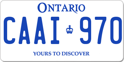 ON license plate CAAI970