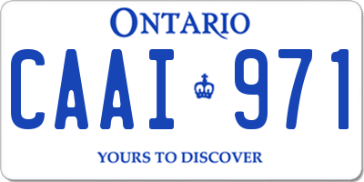 ON license plate CAAI971