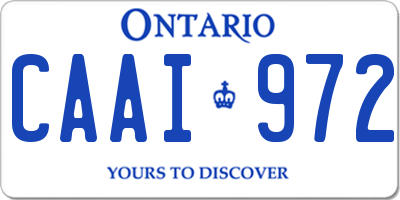 ON license plate CAAI972