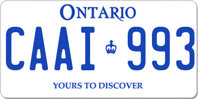 ON license plate CAAI993