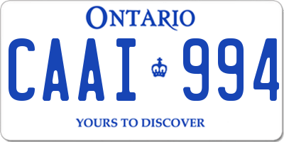 ON license plate CAAI994