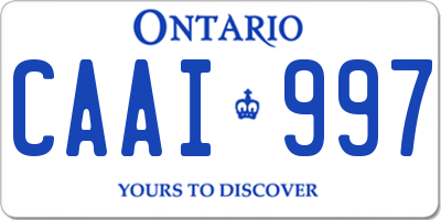 ON license plate CAAI997