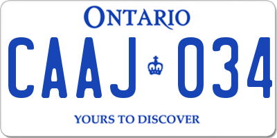 ON license plate CAAJ034