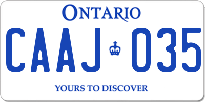 ON license plate CAAJ035