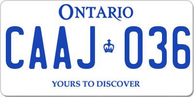 ON license plate CAAJ036