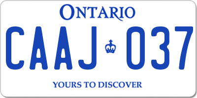 ON license plate CAAJ037