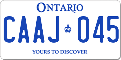 ON license plate CAAJ045