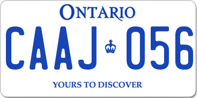 ON license plate CAAJ056