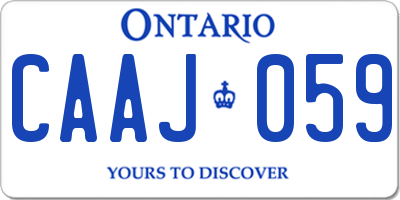 ON license plate CAAJ059