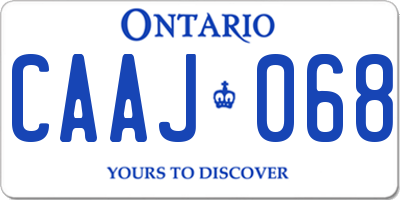 ON license plate CAAJ068