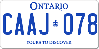 ON license plate CAAJ078