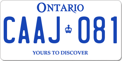 ON license plate CAAJ081