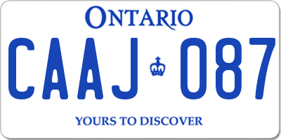 ON license plate CAAJ087