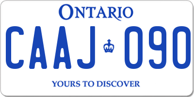 ON license plate CAAJ090