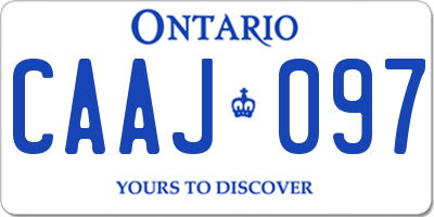 ON license plate CAAJ097