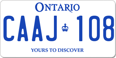 ON license plate CAAJ108