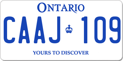 ON license plate CAAJ109