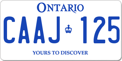 ON license plate CAAJ125