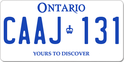 ON license plate CAAJ131