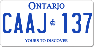 ON license plate CAAJ137