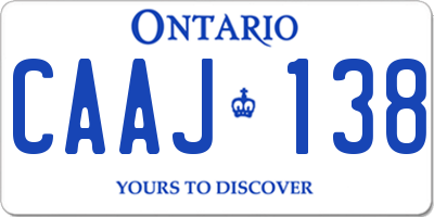 ON license plate CAAJ138