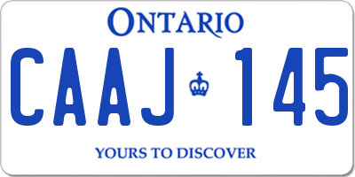 ON license plate CAAJ145