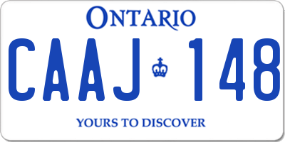 ON license plate CAAJ148