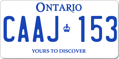 ON license plate CAAJ153