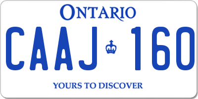 ON license plate CAAJ160