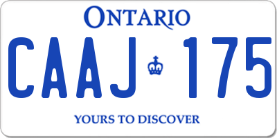 ON license plate CAAJ175