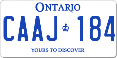 ON license plate CAAJ184