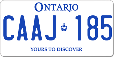 ON license plate CAAJ185