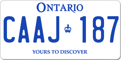 ON license plate CAAJ187