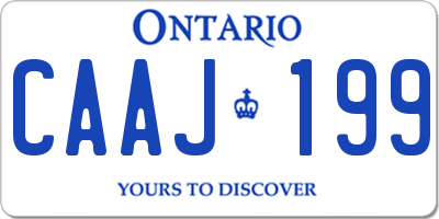 ON license plate CAAJ199