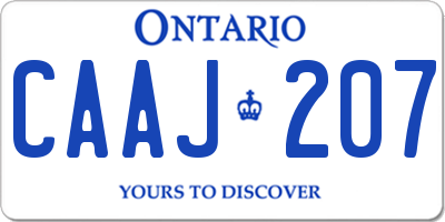 ON license plate CAAJ207