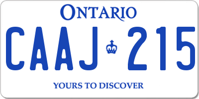 ON license plate CAAJ215