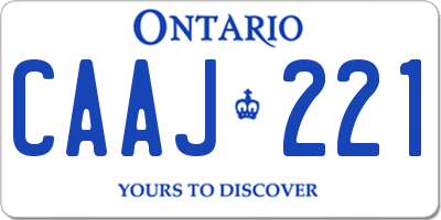 ON license plate CAAJ221