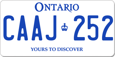 ON license plate CAAJ252