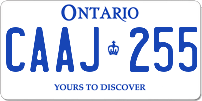 ON license plate CAAJ255