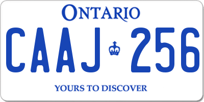 ON license plate CAAJ256