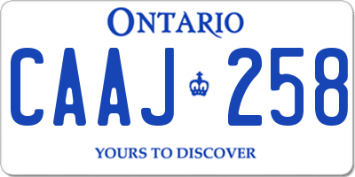 ON license plate CAAJ258