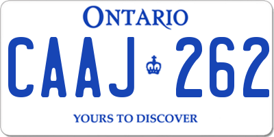 ON license plate CAAJ262