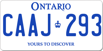 ON license plate CAAJ293