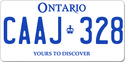 ON license plate CAAJ328