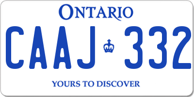 ON license plate CAAJ332